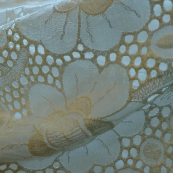 Milly Minis Little Girl Navy Silk Trim Off White Cotton Lace Dress Size 5 - Picture 10 of 12